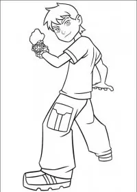 Fisă de colorat cu Ben 10 de colorat p07