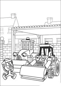 Fisă de colorat cu Bob The Builder p3