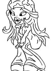 Fisă de colorat cu Bratz de colorat p08