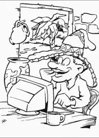 Fisă de colorat cu Calculatoare de colorat p06