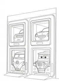 Fisă de colorat cu Cars de colorat p05