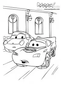 Fisă de colorat cu Cars de colorat p63