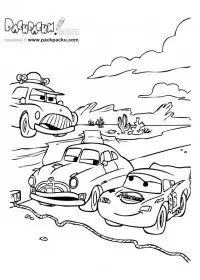 Fisă de colorat cu Cars de colorat p71