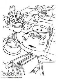 Fisă de colorat cu Cars de colorat p80