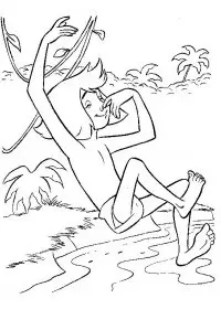 Fisă de colorat cu Cartea junglei de colorat p03