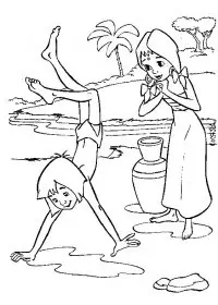 Fisă de colorat cu Cartea junglei de colorat p04