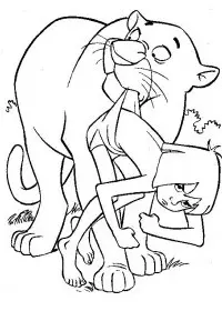 Fisă de colorat cu Cartea junglei de colorat p05