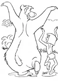 Fisă de colorat cu Cartea junglei de colorat p07