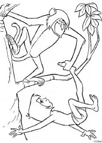 Fisă de colorat cu Cartea junglei de colorat p09