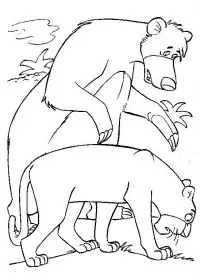 Fisă de colorat cu Cartea junglei de colorat p10