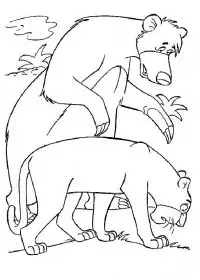 Fisă de colorat cu Cartea junglei de colorat p11
