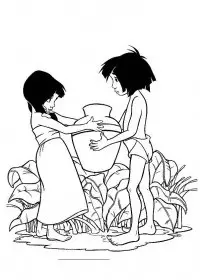 Fisă de colorat cu Cartea junglei de colorat p14