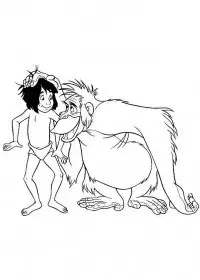 Fisă de colorat cu Cartea junglei de colorat p18