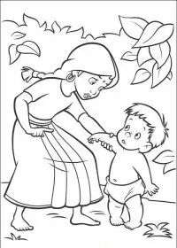 Fisă de colorat cu Cartea junglei de colorat p25