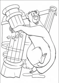 Fisă de colorat cu Cartea junglei de colorat p27