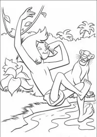 Fisă de colorat cu Cartea junglei de colorat p33