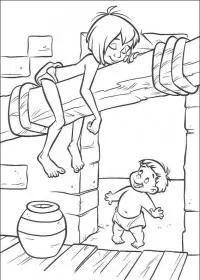 Fisă de colorat cu Cartea junglei de colorat p35