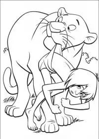 Fisă de colorat cu Cartea junglei de colorat p43