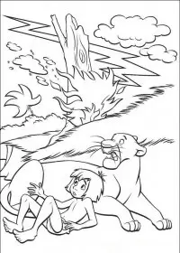 Fisă de colorat cu Cartea junglei de colorat p45