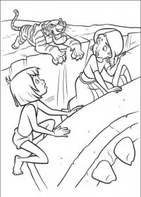 Fisă de colorat cu Cartea junglei de colorat p49