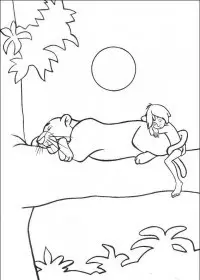 Fisă de colorat cu Cartea junglei de colorat p60