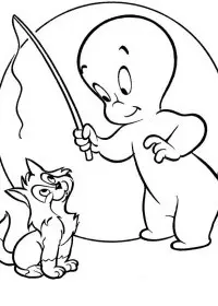 Fisă de colorat cu Casper de colorat p03