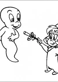 Fisă de colorat cu Casper de colorat p06