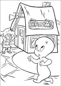 Fisă de colorat cu Casper de colorat p15