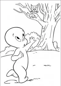 Fisă de colorat cu Casper de colorat p21