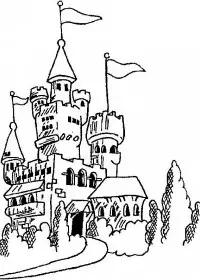 Fisă de colorat cu Castele de colorat p05