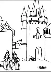 Fisă de colorat cu Castele de colorat p06
