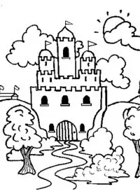 Fisă de colorat cu Castele de colorat p15