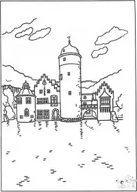 Fisă de colorat cu Castele de colorat p25