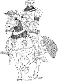 Fisă de colorat cu Cavaleri de colorat p07
