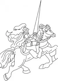 Fisă de colorat cu Cavaleri de colorat p09