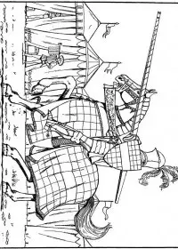 Fisă de colorat cu Cavaleri de colorat p40