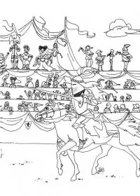 Fisă de colorat cu Cavaleri de colorat p42