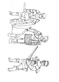Fisă de colorat cu Cavaleri de colorat p43