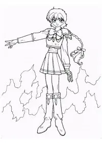 Fisă de colorat cu Cavalerul magic rayearth de colorat p07