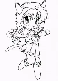 Fisă de colorat cu Cavalerul magic rayearth de colorat p08