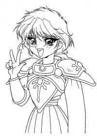 Fisă de colorat cu Cavalerul magic rayearth de colorat p20