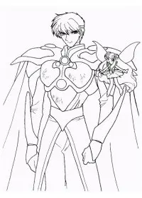Fisă de colorat cu Cavalerul magic rayearth de colorat p25