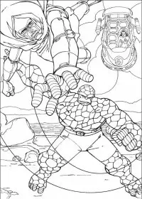 Fisă de colorat cu Cei patru fantastici de colorat p02