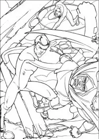 Fisă de colorat cu Cei patru fantastici de colorat p04