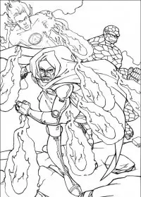 Fisă de colorat cu Cei patru fantastici de colorat p05