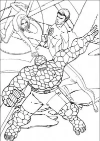 Fisă de colorat cu Cei patru fantastici de colorat p06