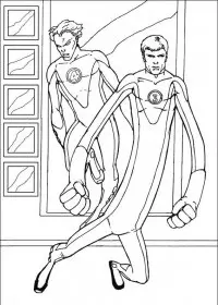 Fisă de colorat cu Cei patru fantastici de colorat p07