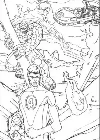Fisă de colorat cu Cei patru fantastici de colorat p17