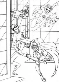 Fisă de colorat cu Cei patru fantastici de colorat p18