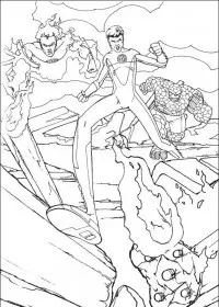 Fisă de colorat cu Cei patru fantastici de colorat p20